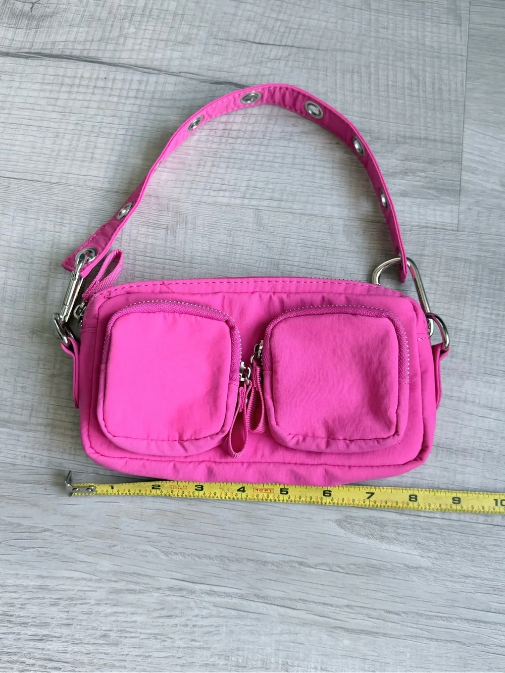 Urban Outfitters Hot Pink Y2K Cargo Nylon Shoulder Bag